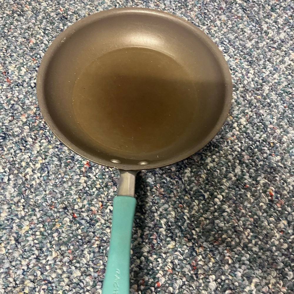 Rachael Ray pot and skillet Gray with Teal Handle